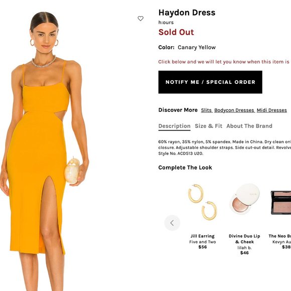 Revolve - Haydon Dress in Canary Yellow - Size Small - Picture 1 of 3